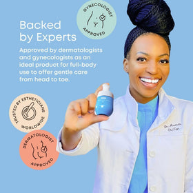 Bushbalm applied to intimate area demonstrating gentle soothing and hydration