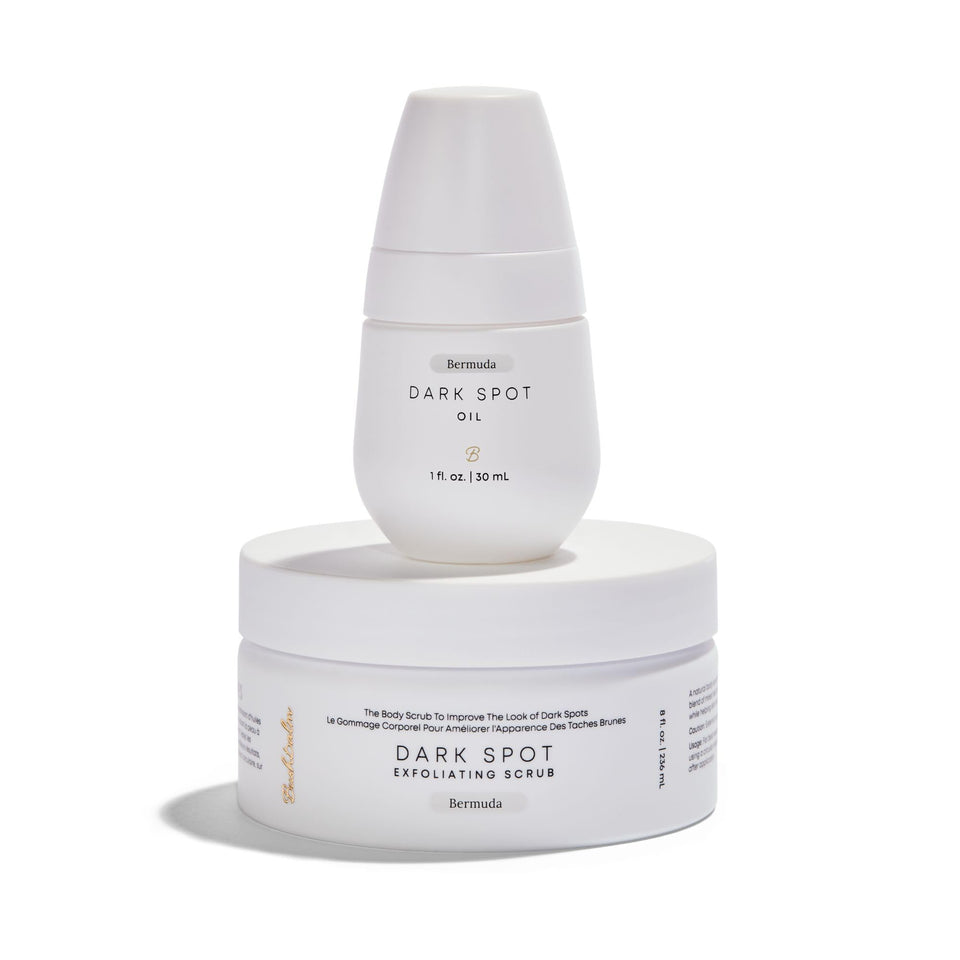 Bushbalm front packaging showing both Bermuda scrub and ingrown oil for easy routine