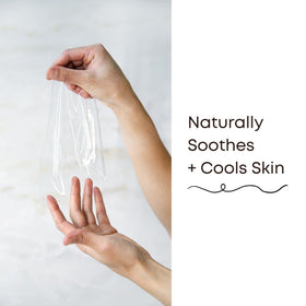Bushbalm mask in bathroom self-care scene promoting post-grooming relief