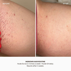 Bushbalm scrub in hand showing sugar granules, indicating gentle exfoliation benefit