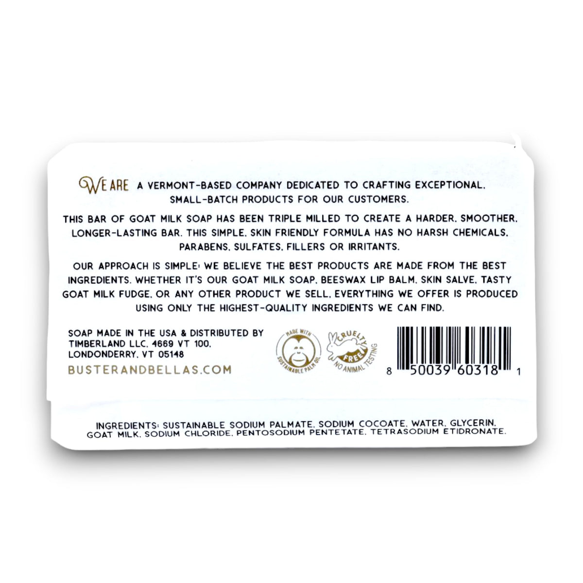 Buster & Bella's close-up goat milk texture highlighting creamy lather and gentle feel
