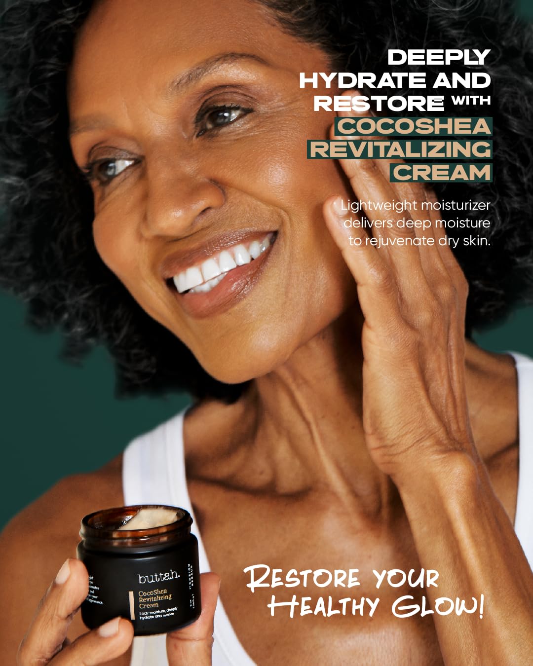 buttah cream spread on hand demonstrating quick absorption and glow