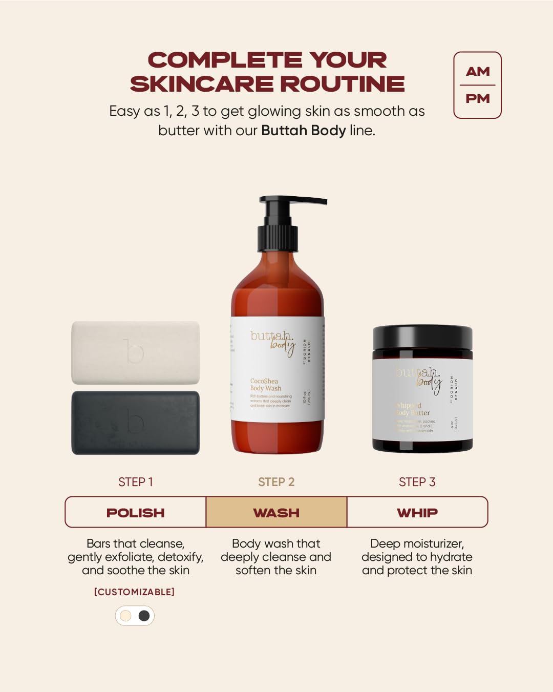 buttah cocoa butter and shea ingredients signaling nourishment