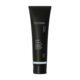 buttah front tube product shot showing packaging and clear cleanser benefits
