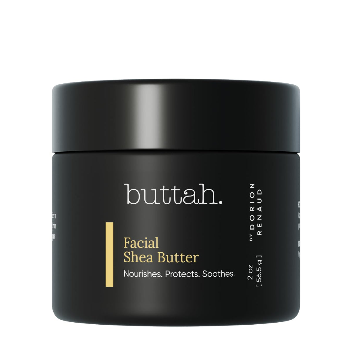 buttah facial shea butter 2oz front jar shows clean packaging and size benefit