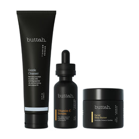 buttah front packaging showing the three-piece kit and clear product benefits