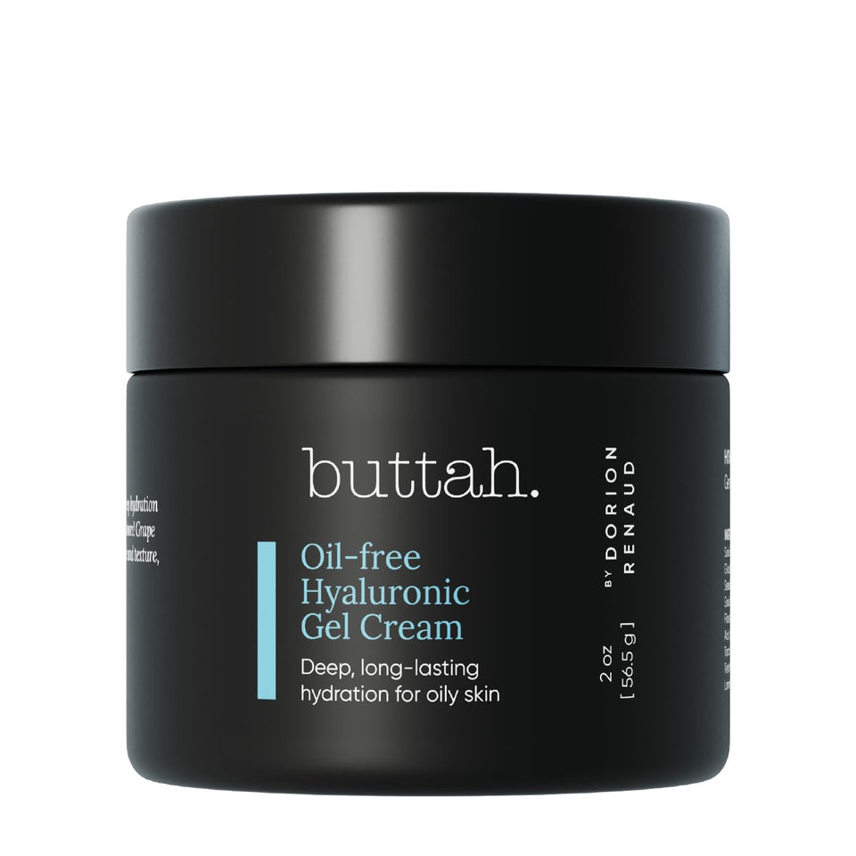 buttah jar front view showing brand and portable 2oz size for easy use