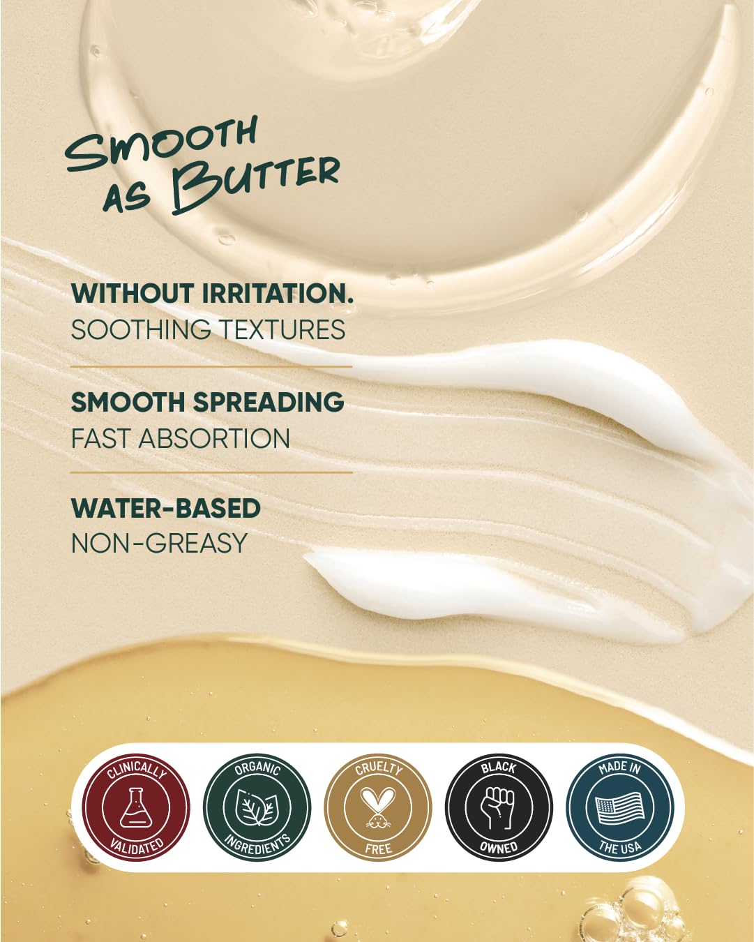 buttah. gel cream held in hand to show size and quick-absorbing, matte finish benefit