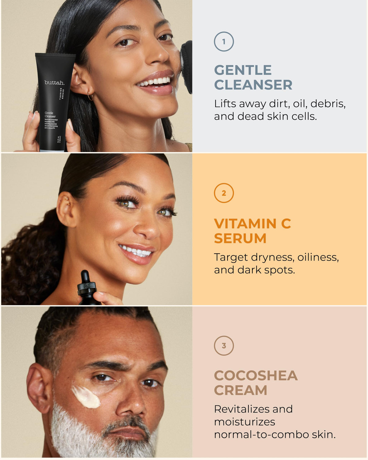 buttah. gentle gel cleanser bottle highlighting non-stripping cleanse