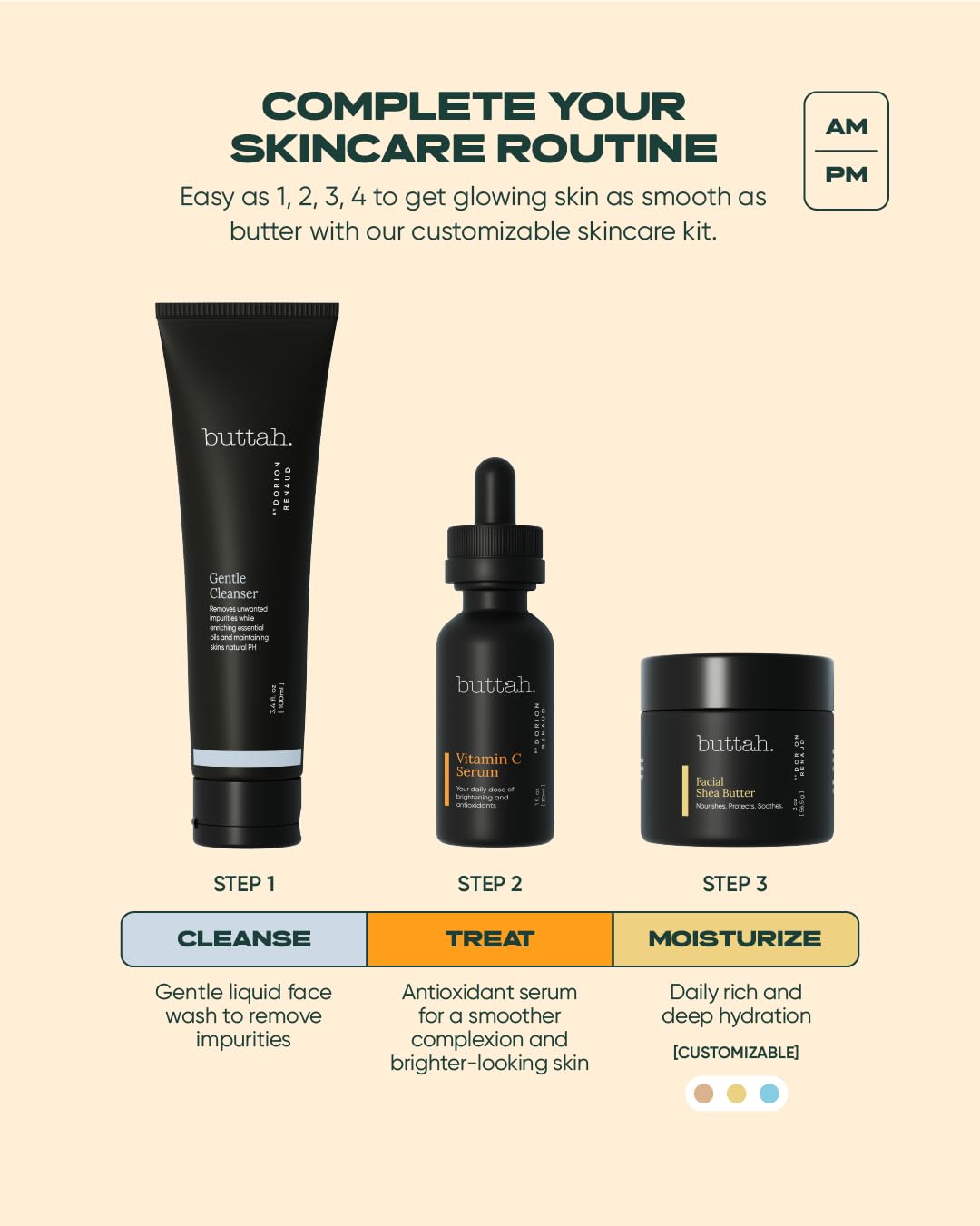 buttah products staged in bathroom for a simple daily skincare routine