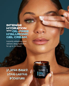 buttah moisturizer dispensed on fingertip showing fast absorption benefit