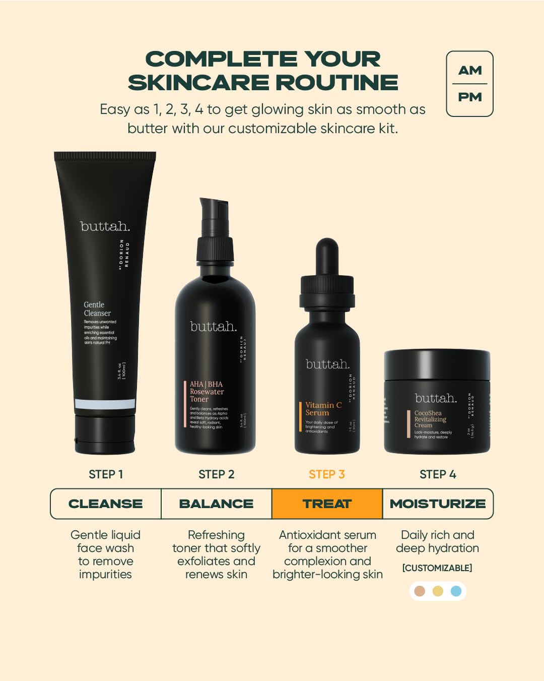 buttah product on bathroom shelf lifestyle shot illustrating daily routine benefit
