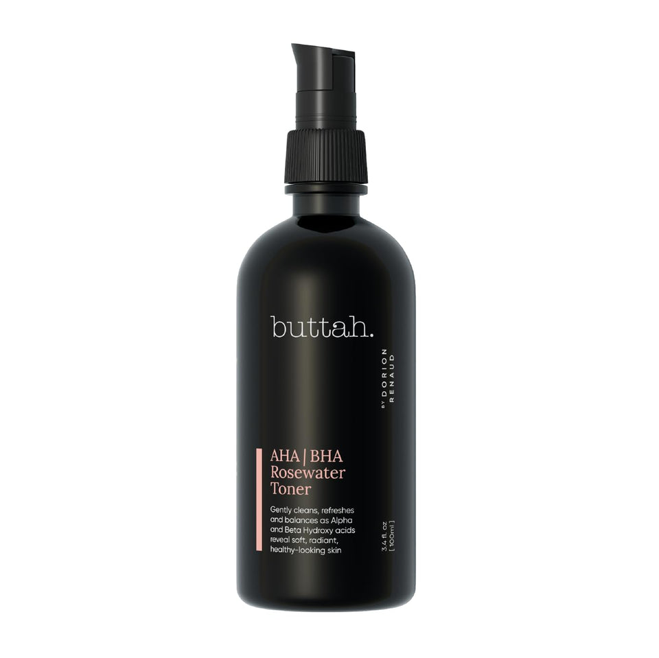 buttah rosewater toner front bottle showing clean design and easy use