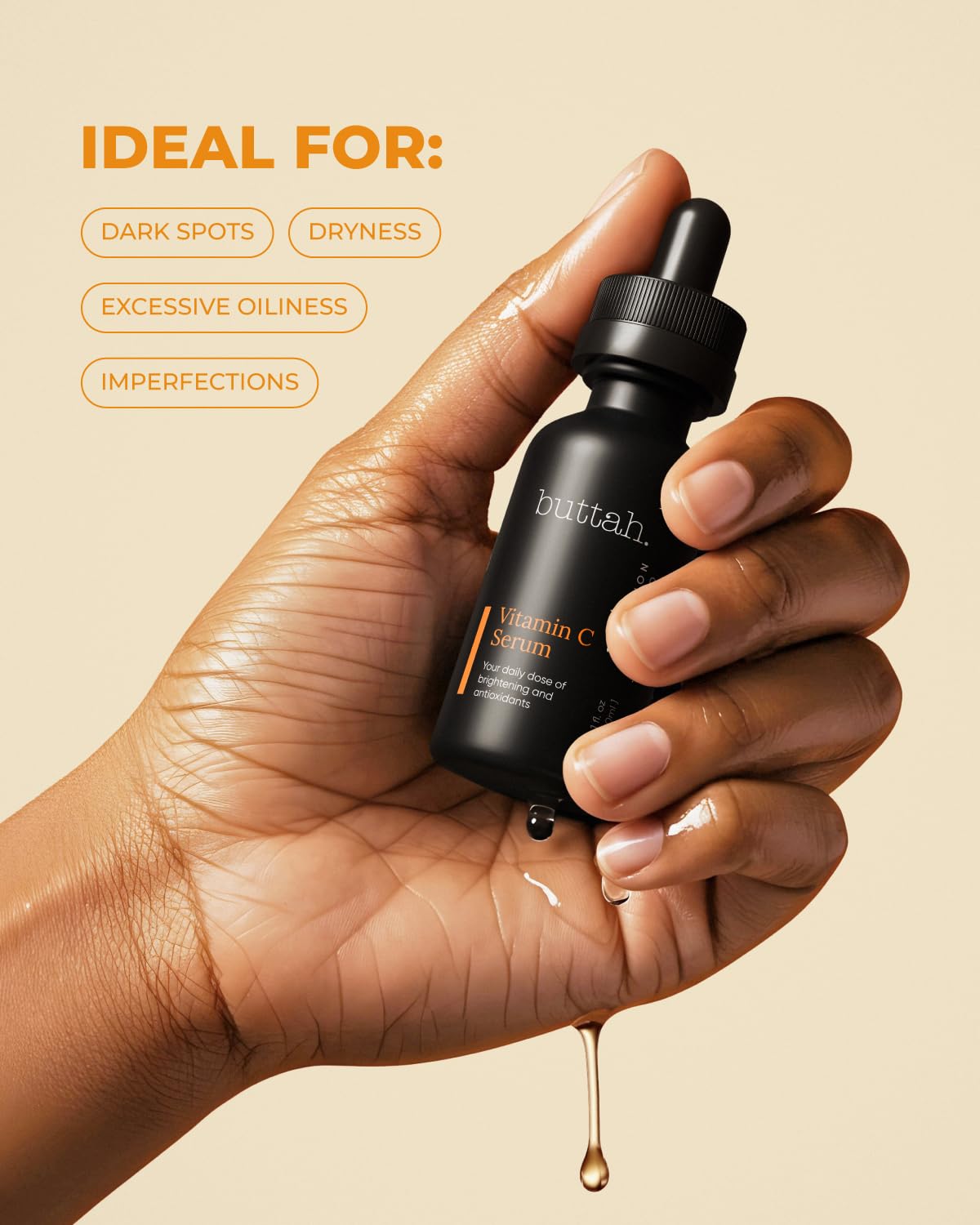 buttah close-up of lightweight serum texture for quick absorption benefit