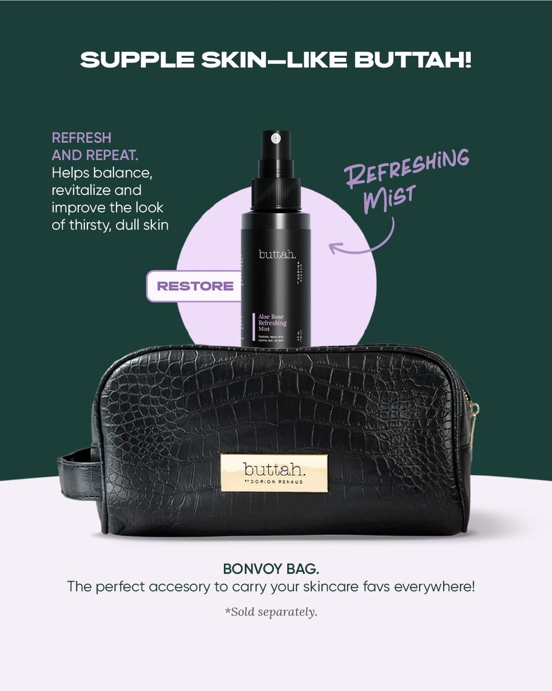 buttah. by Dorion Renaud bottle in hand showing scale and travel-friendly convenience
