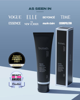 buttah product in bathroom routine demonstrating gentle daily cleansing