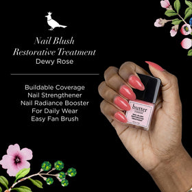 butter LONDON brush applying Nail Blush showing smooth glide for even, buildable coverage