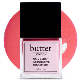 butter LONDON front bottle shot showing Dewy Rose tint and elegant packaging benefit: clear identification