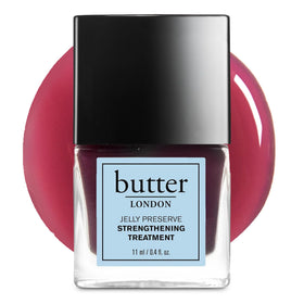 butter LONDON front bottle showing Victoria Plum shade and strengthening benefit