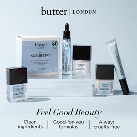 butter LONDON on styled hand showing polished nails and prep benefit
