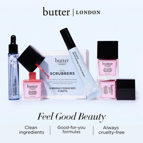 butter LONDON lifestyle image of hands wearing Dewy Rose conveying polished, healthy-looking nails
