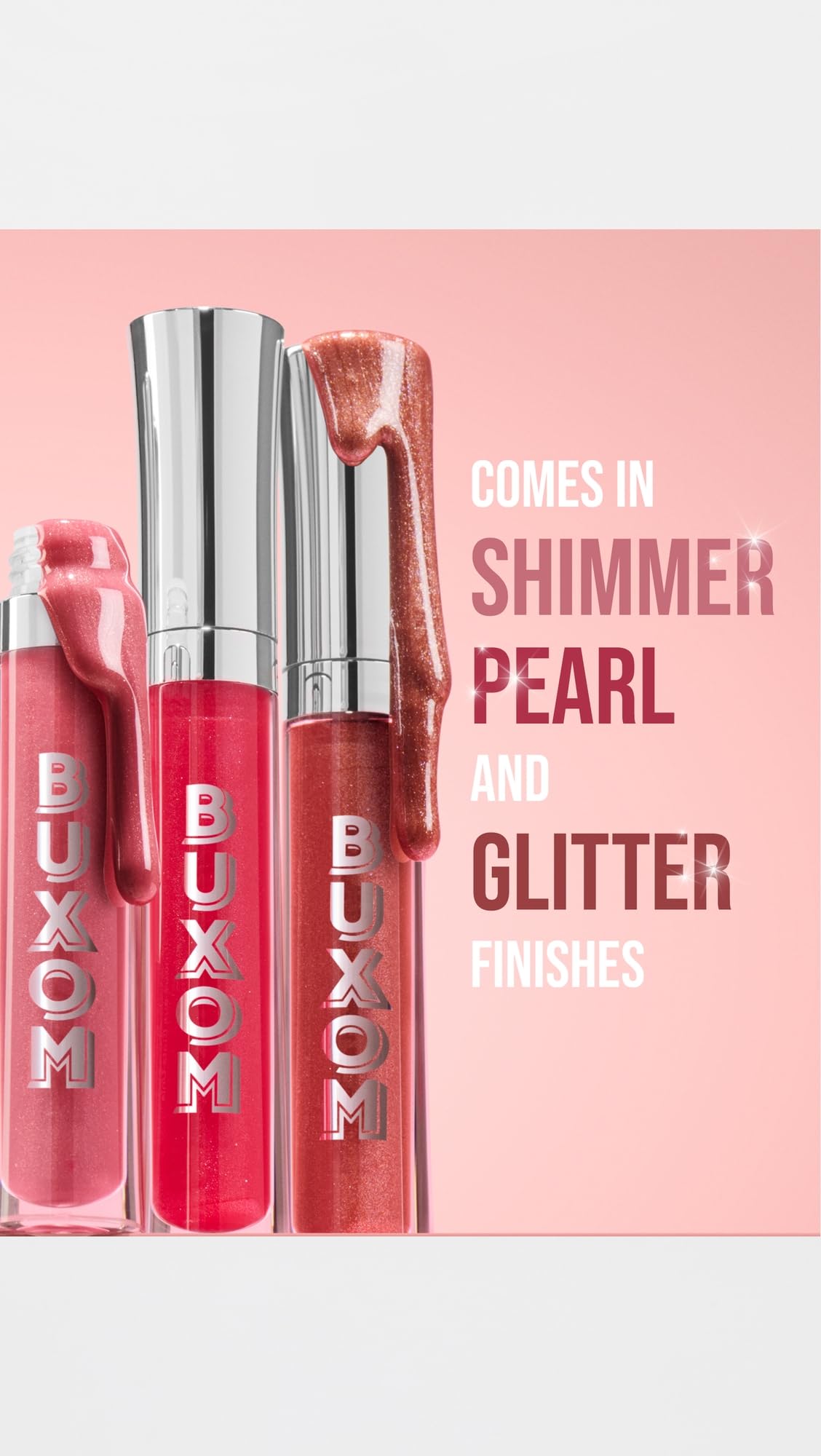 Evening look with Buxom gloss adding shimmer and dimension to lips