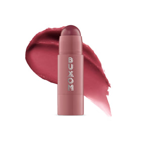 BUXOM Dolly Fever front view showing twist-up balm and shade for easy use