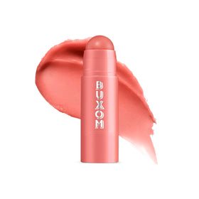 BUXOM First Crush label closeup showing ingredients and clean formula benefit
