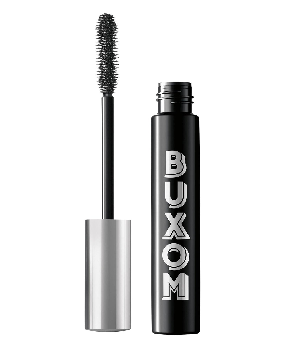 BUXOM front packaging showing bold black tube and full-size benefit