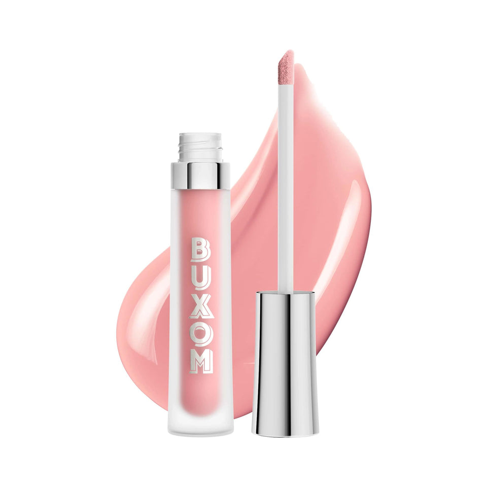 Buxom front packaging showing baby-pink shade and glossy finish benefit