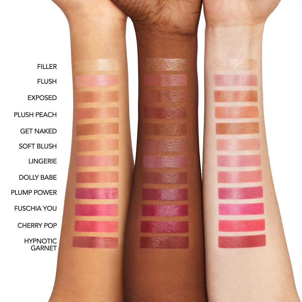 Buxom shimmer chrome swatch reflecting color shift and multi-dimensional shine