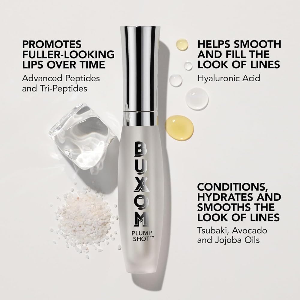 Buxom texture swipe of gloss showing hyaluronic spheres and smooth shine