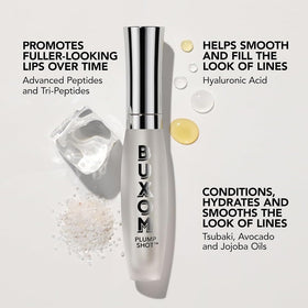 Buxom texture swipe of gloss showing hyaluronic spheres and smooth shine