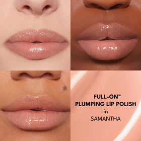 Buxom Samantha swatch on skin revealing pearlescent shimmer and color payoff benefit