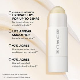 BUXOM jar held in hand to show product scale and easy, portable size for on-the-go hydration
