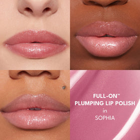 Buxom SOPHIA swatches on skin showing shade payoff and sparkle