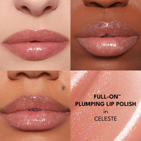 Buxom texture swipe of Celeste gloss, highlights shimmer and gel consistency