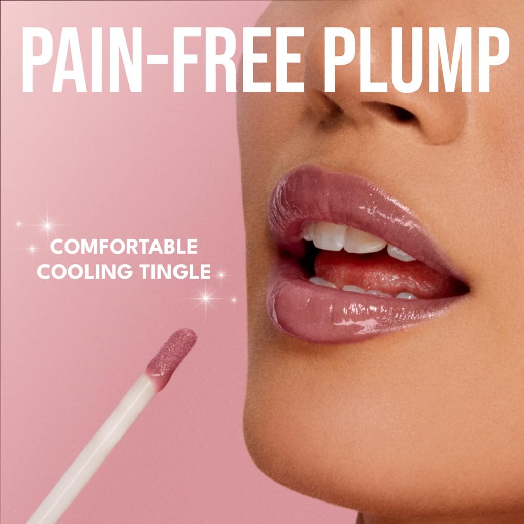 BUXOM Zoe before and after lips showing fuller-looking results