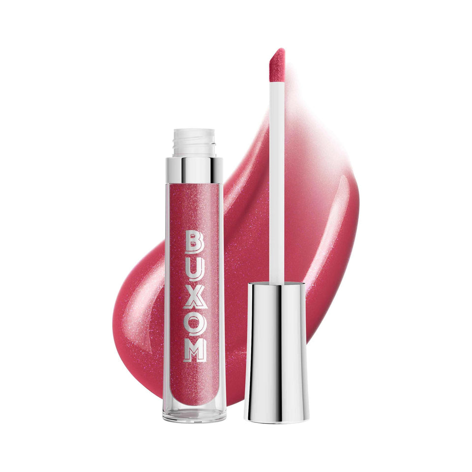 BUXOM packaging front view showing Zoe gloss and brand appeal