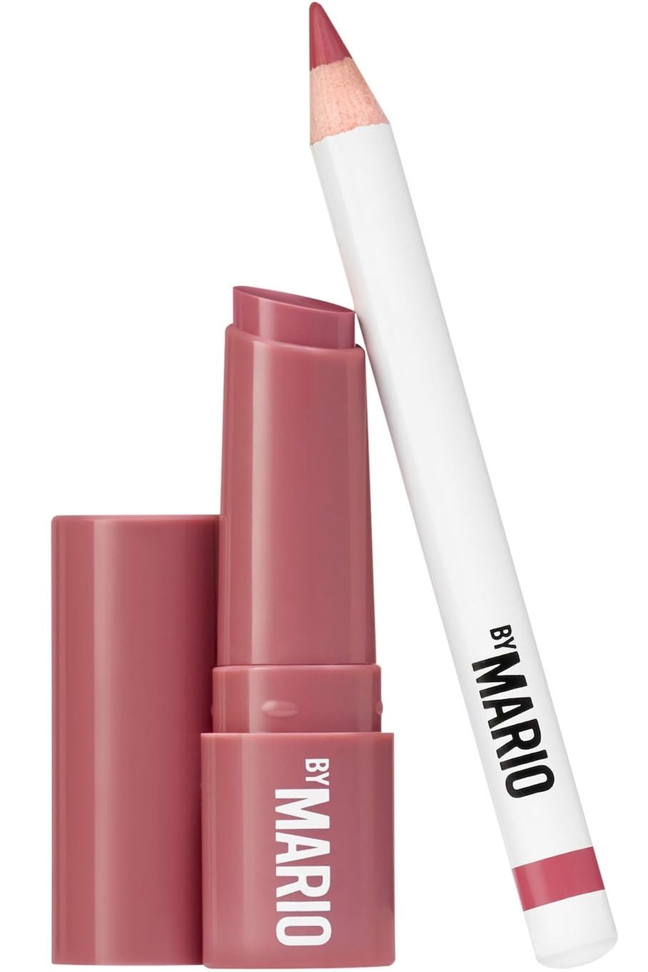 BY MARIO front packaging of Rosewood Glow Lip Kit showing compact travel-ready design and convenience