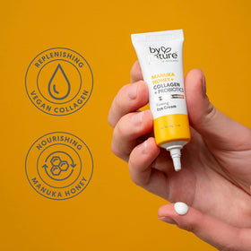 By Nature label close-up showing collagen and probiotic ingredients list