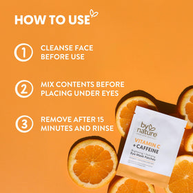 By Nature ingredient display with vitamin C and caffeine benefits