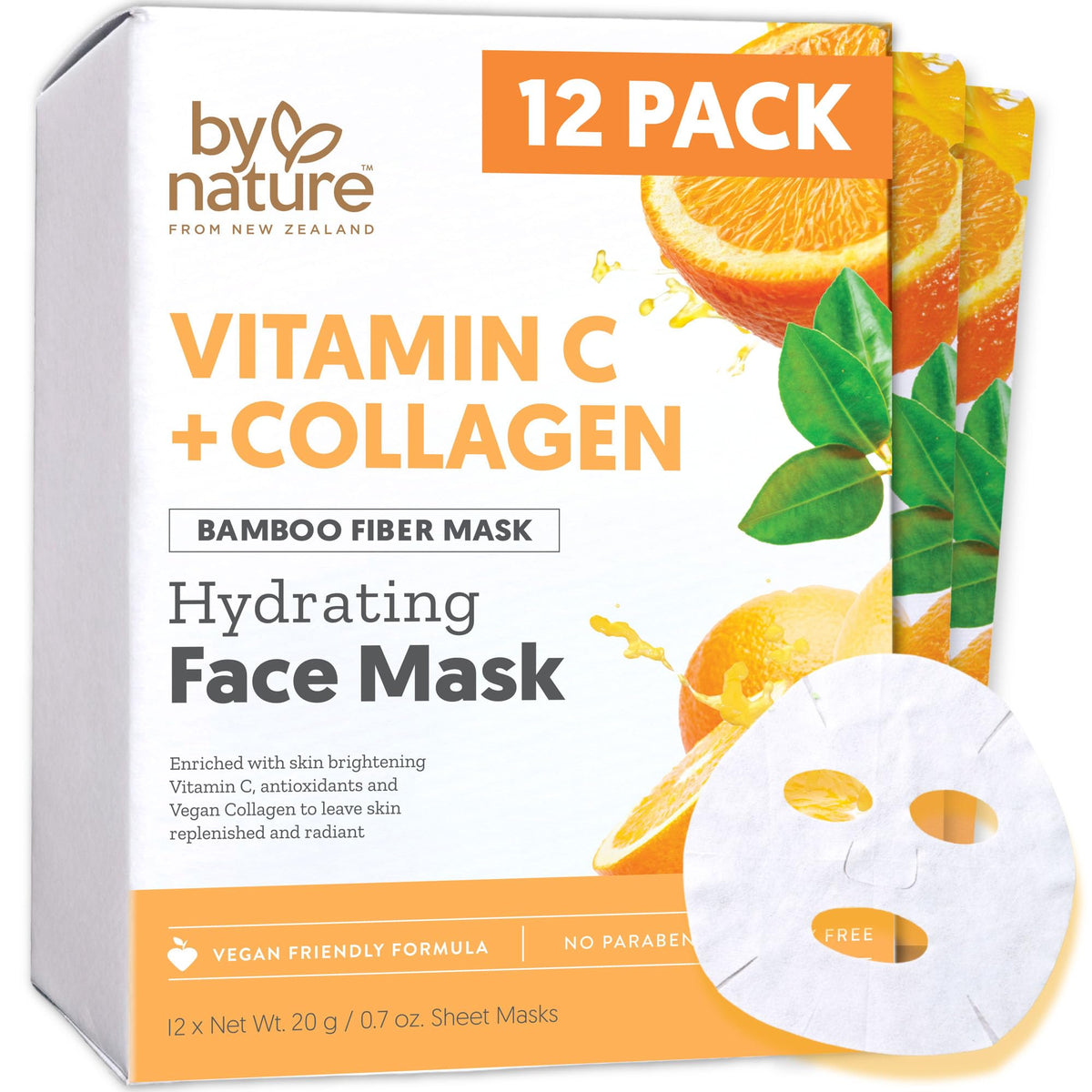 By Nature front packaging showing pack of 12 masks and key benefits