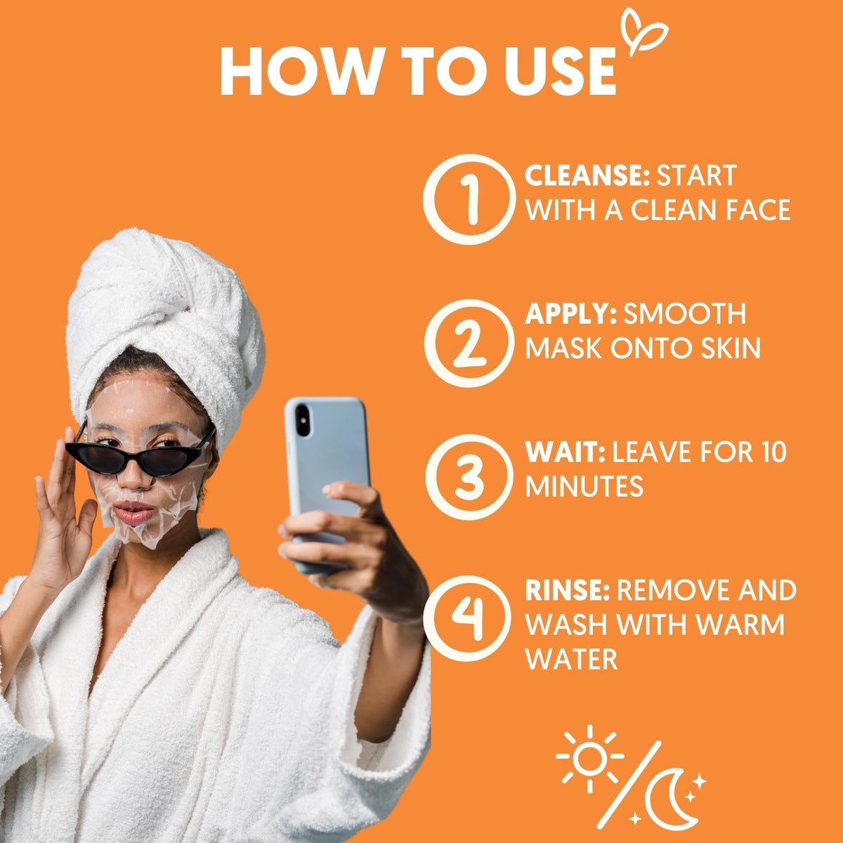 By Nature model applying the sheet mask demonstrating correct fit and comfort