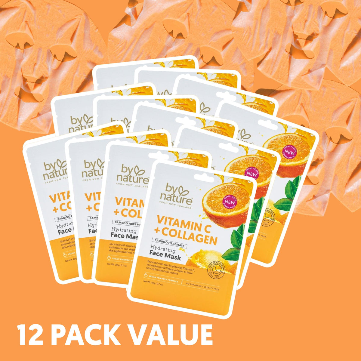 By Nature single sheet mask being removed from its protective pouch, easy application