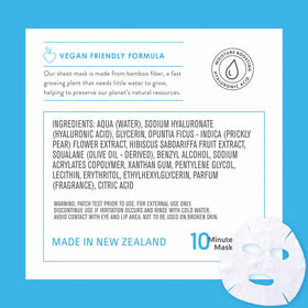 By Nature mask unboxed with serum soaked sheet highlighting moisturizing effect