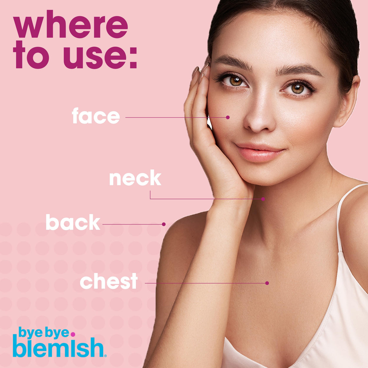 Bye Bye Blemish before and after spot comparison showing reduced redness