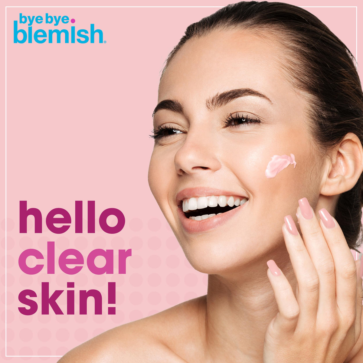 Bye Bye Blemish close-up label highlighting ingredients and gentle formula benefit