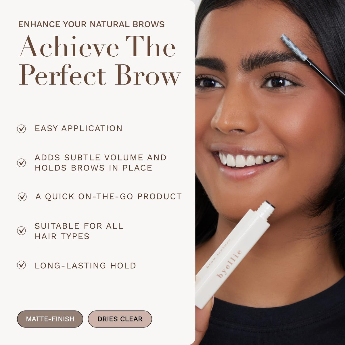 byellie clear gel texture on brush showing lightweight, non-flaking finish
