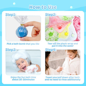 BYGGVIR child enjoying bath with fizz and toy showing calming fun